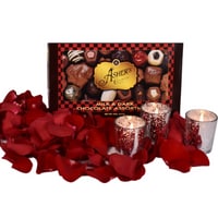 Romance Package-Red Rose Petals, Candles & Gourmet Chocolates